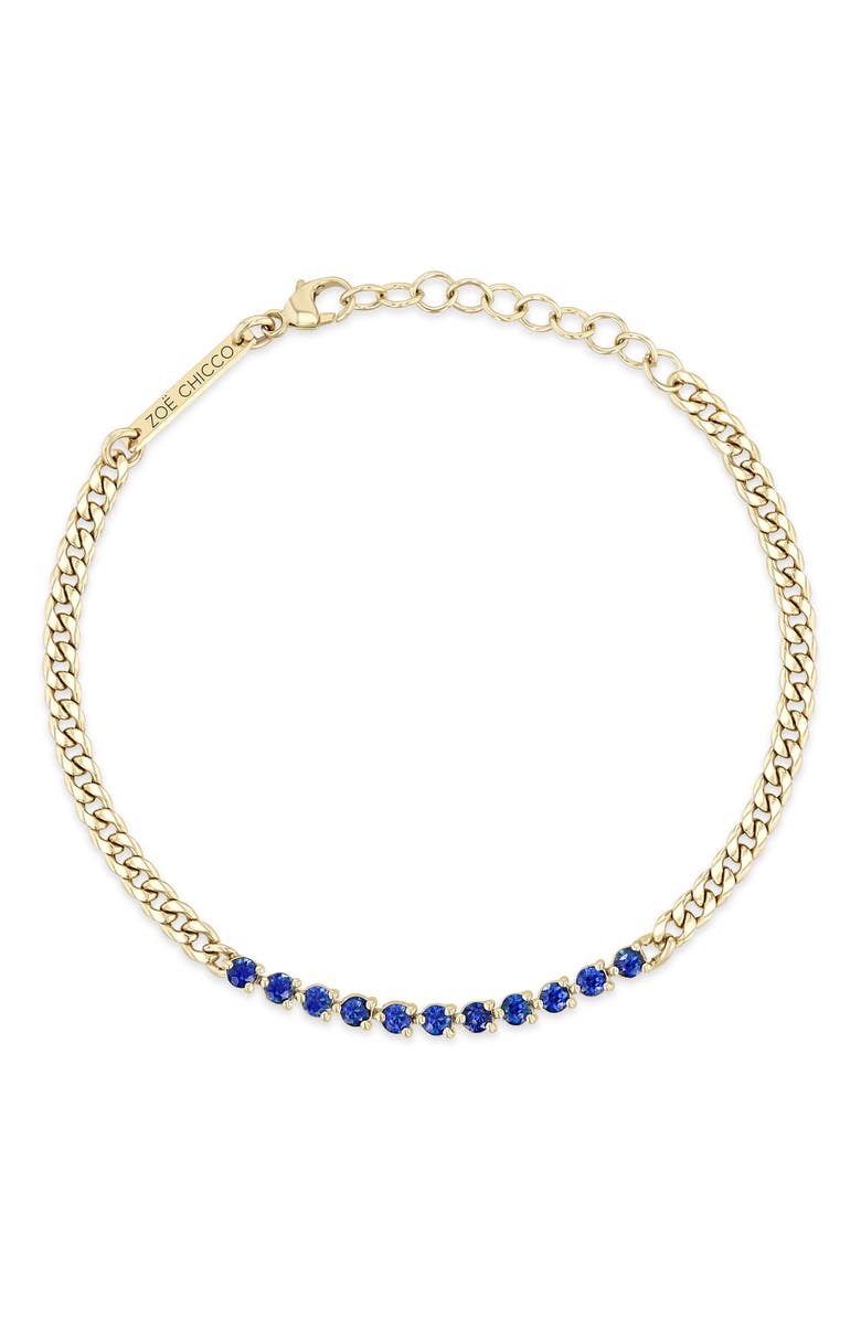 Zoë Chicco Blue Sapphire Tennis Bracelet, Main, color, 