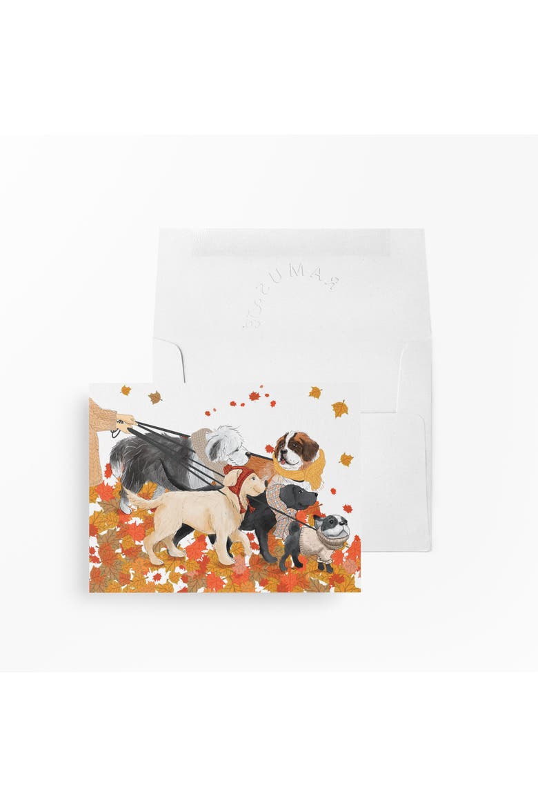 Fall/Halloween Greeting Cards "Fall Dogs Walk", Main, color, Multi-Pack
