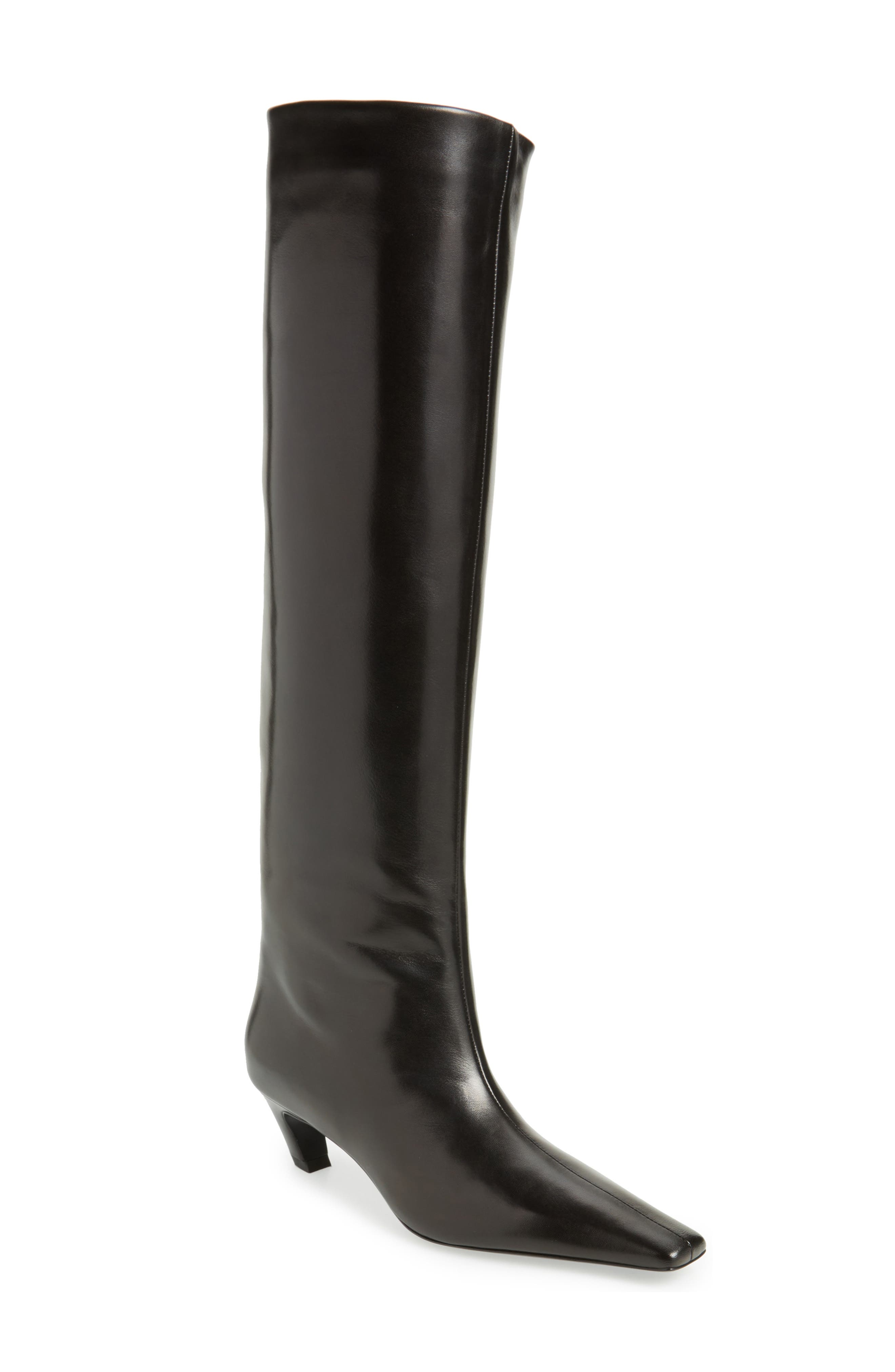 Khaite Davis Knee High Boot, Main, color, Black