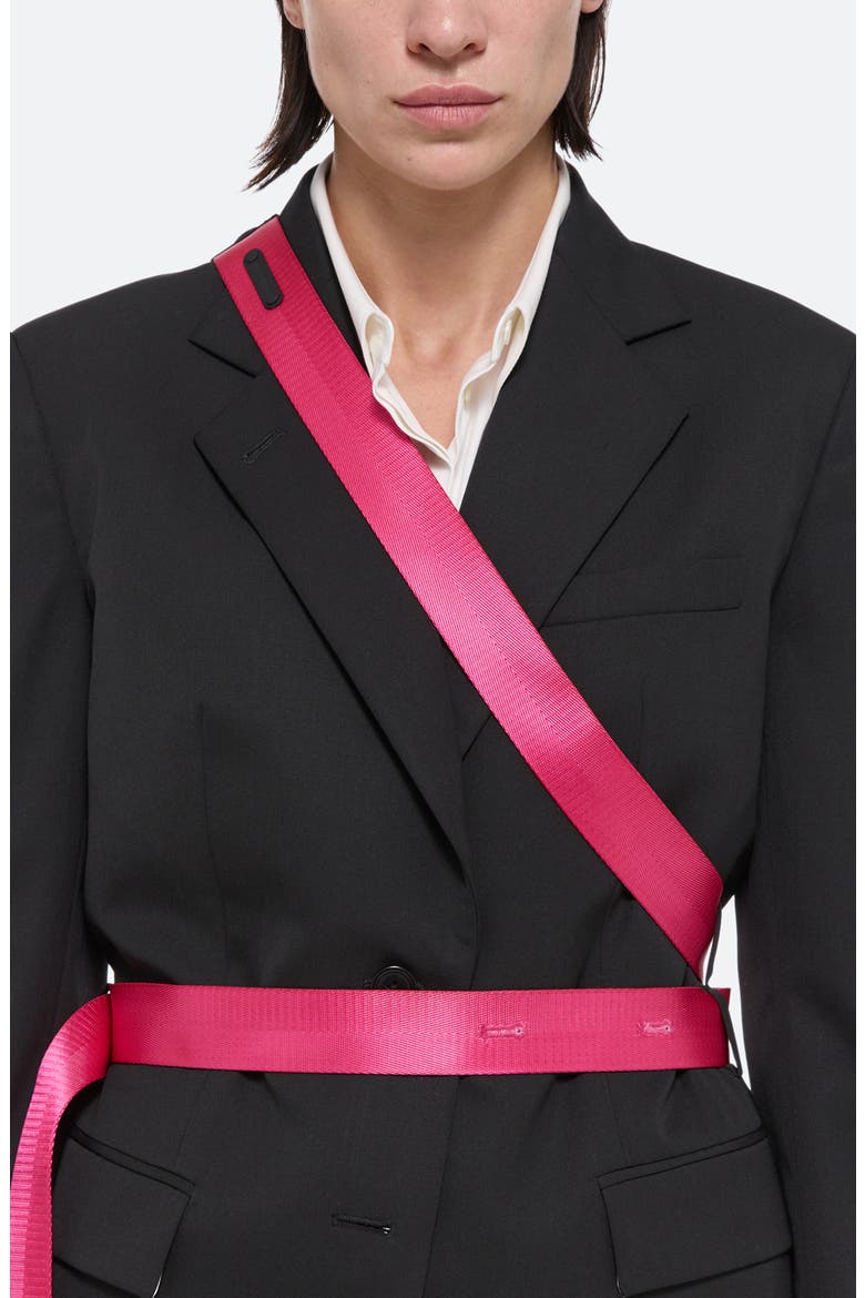 Seat Belt Virgin Wool Blazer, Alternate, color, BLACK/ FUSCHIA