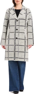 Vince Camuto Plaid Knit Coat
