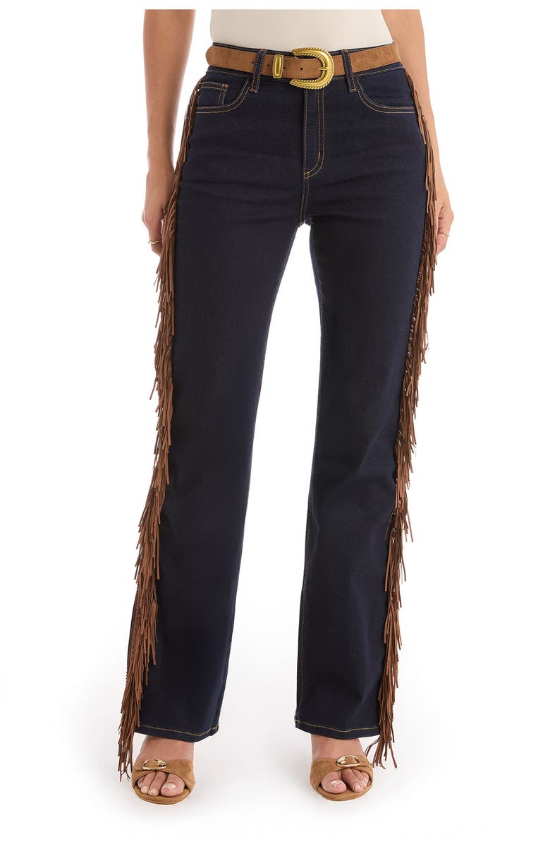 The Noli Shop Ryder Fringe Jean, Main, color, Indigo