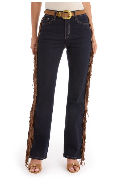 The Noli Shop Ryder Fringe Jean In Purple
