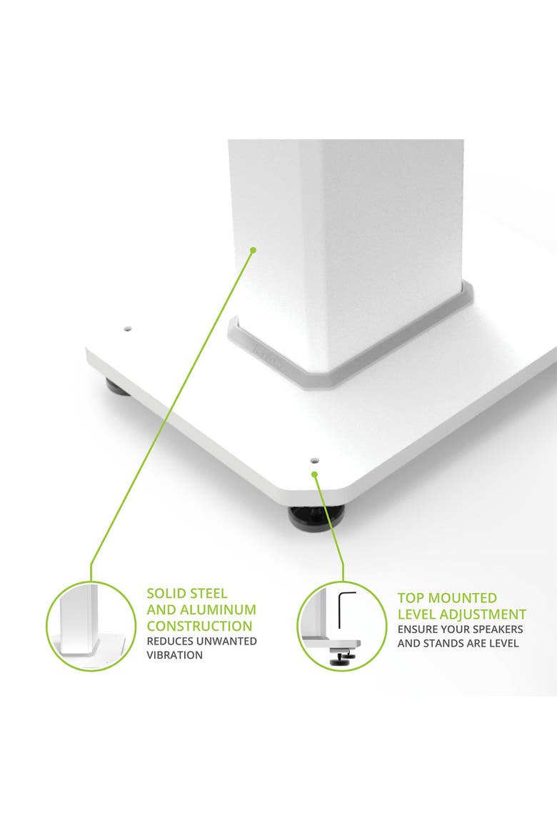 SX30 30" Fillable Speaker Stands with Isolation Feet - Pair, Alternate, color, White