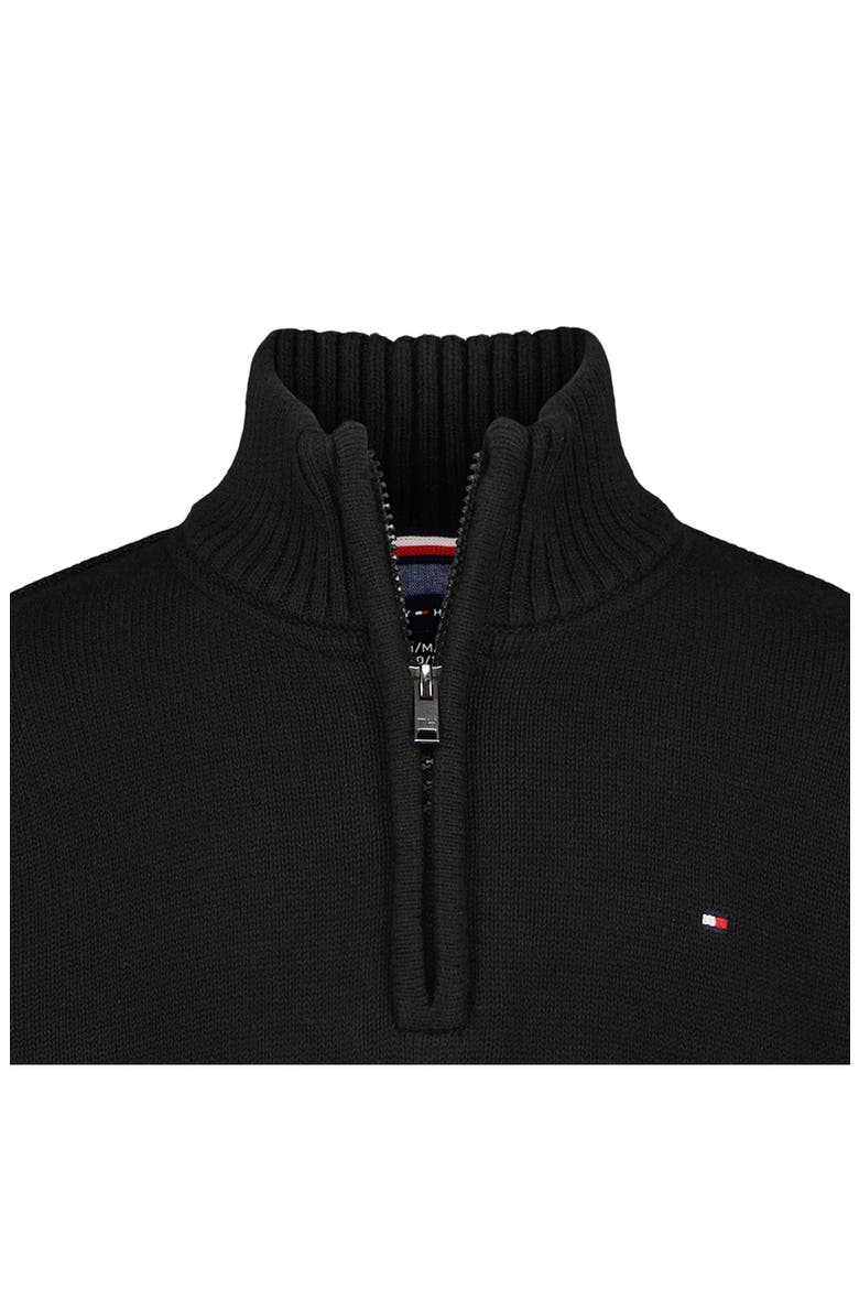 Kids' Quarter Zip Sweater, Alternate, color, BLACK