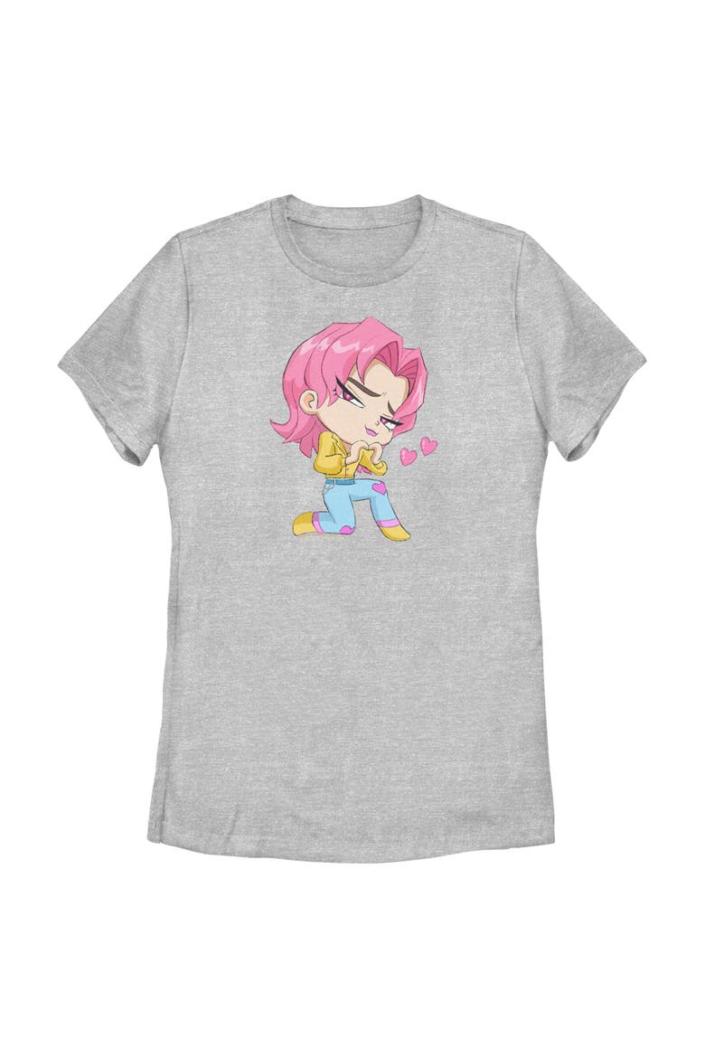 Women's KPop Demon Hunters Chibi Romance Heart  Graphic T-Shirt, Main, color, Athletic Heather
