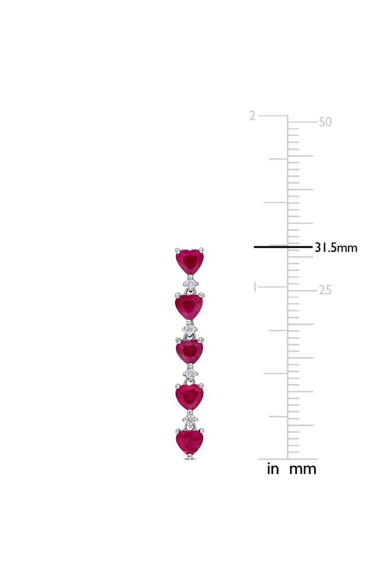 Julianna B. Ruby & Diamond Heart Drop Earrings 14K, Alternate, color, Ruby