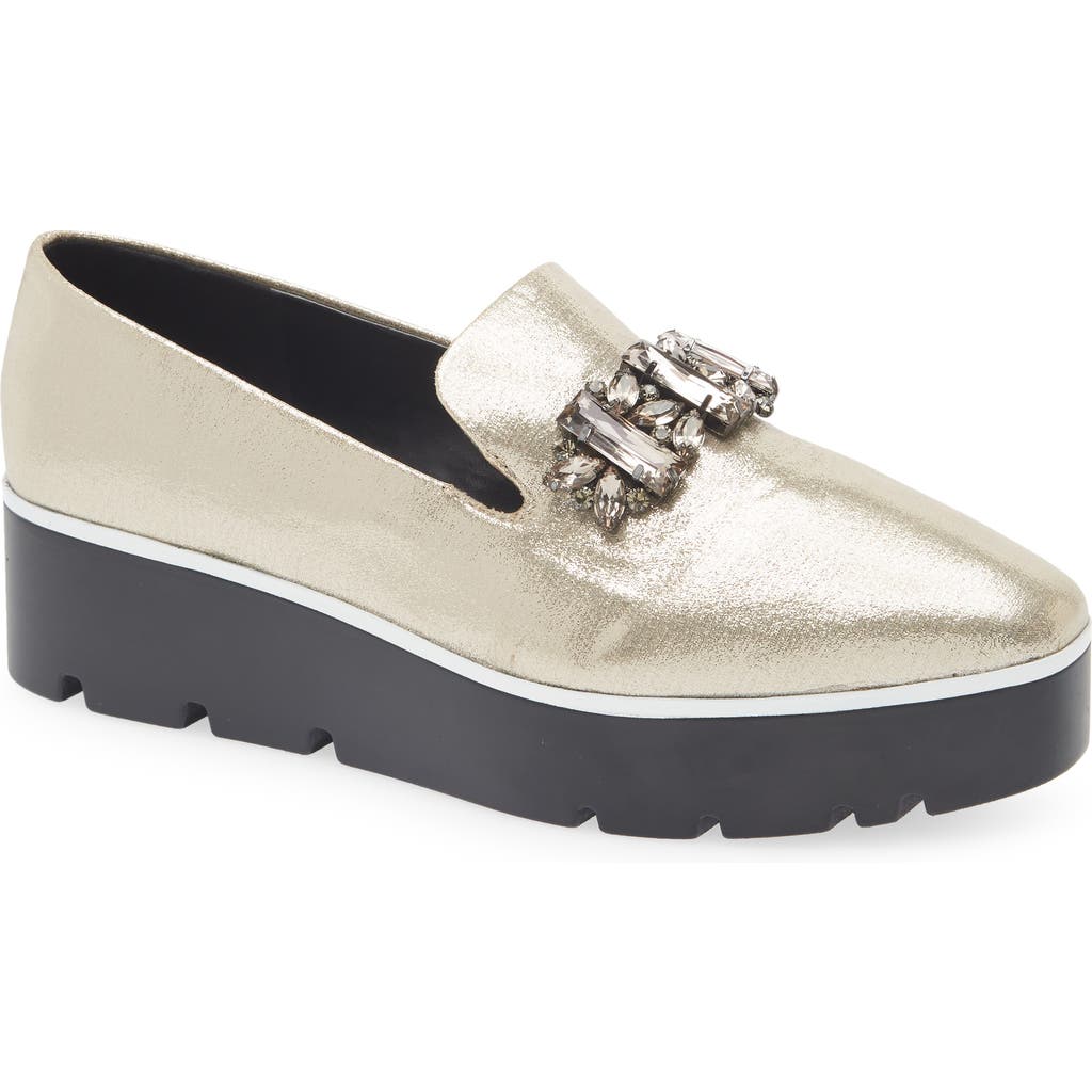 Karl Lagerfeld Paris Bri Platform Loafer In Platinum