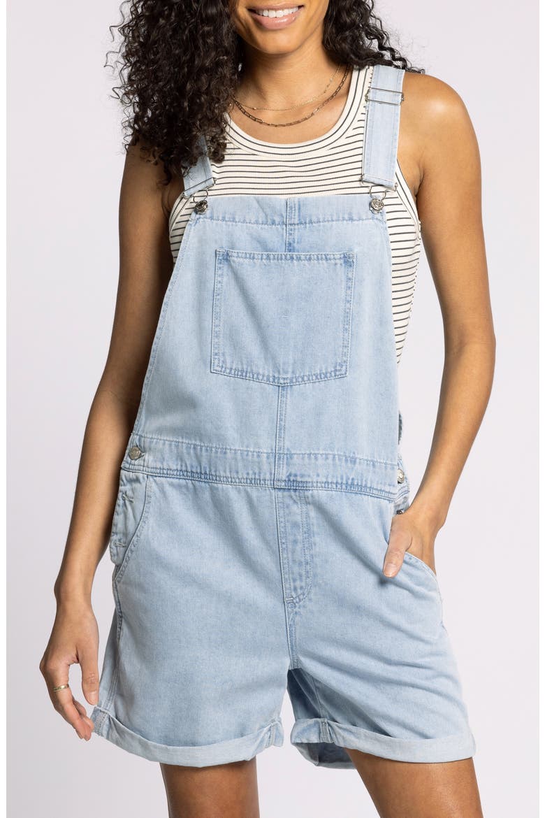 Connor Short Denim Overalls, Main, color, ISLA WASH