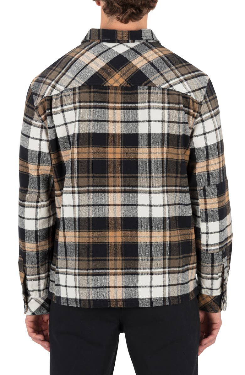 Hurley Santa Cruz Seaside Plaid Flannel Button-Up Shirt Jacket, Alternate, color,