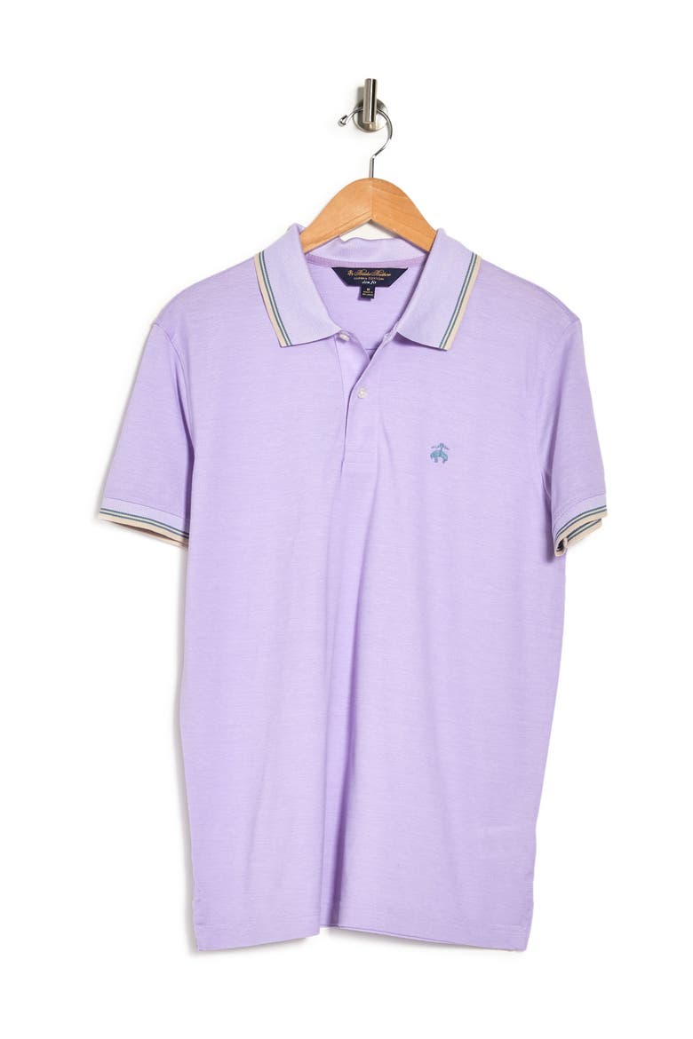 Tipped Pique Knit Supima Cotton Polo Shirt, Alternate, color, OXFORD