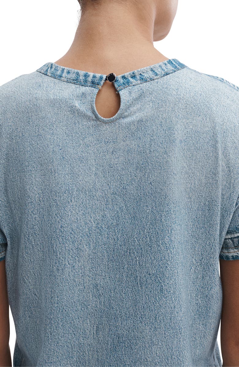 rag & bone rb Miramar Kelly Cotton Faux Denim T-Shirt Dress, Alternate, color, Seaside