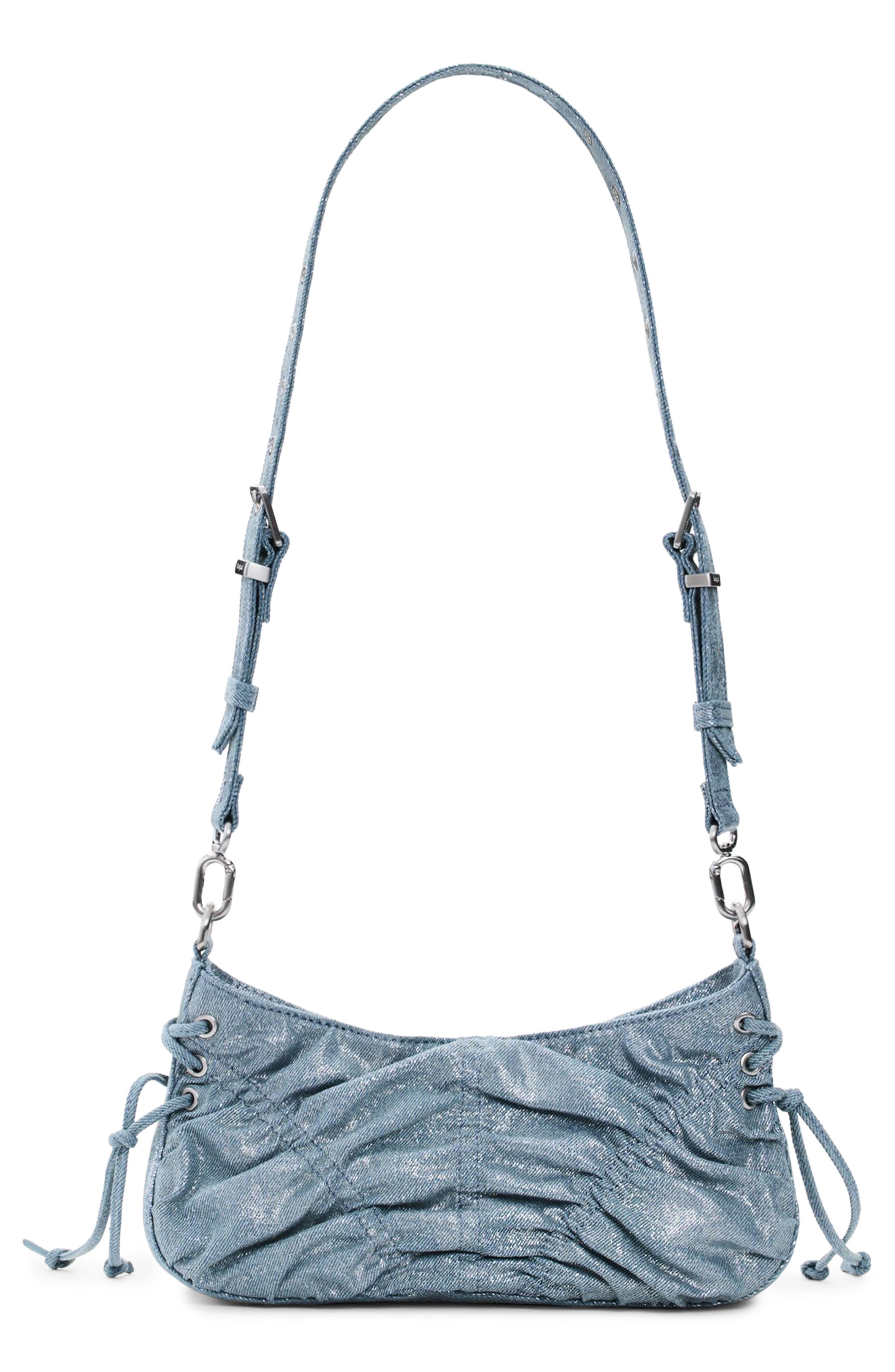 Desigual Ruched Denim Crossbody Bag, Alternate, color, Blue