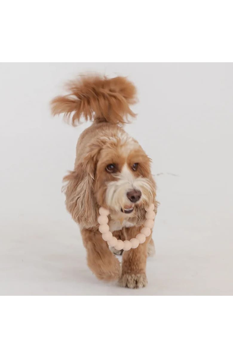 Dexypaws Chew Master Ring & Geometric Kong, Beige & Black, 2pc Dog Toys, Alternate, color, Beige