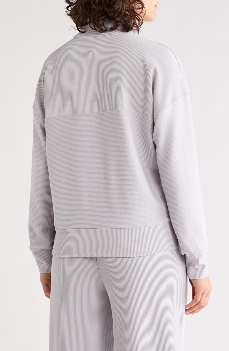 90 DEGREE BY REFLEX Scuba Ribbed Half Zip Pullover, Alternate, color, Lunar Dust