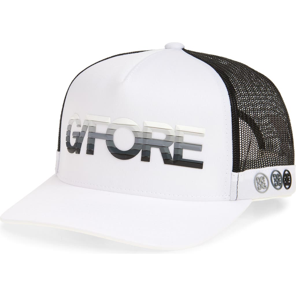 G/fore Gradient Logo Trucker Hat In Snow
