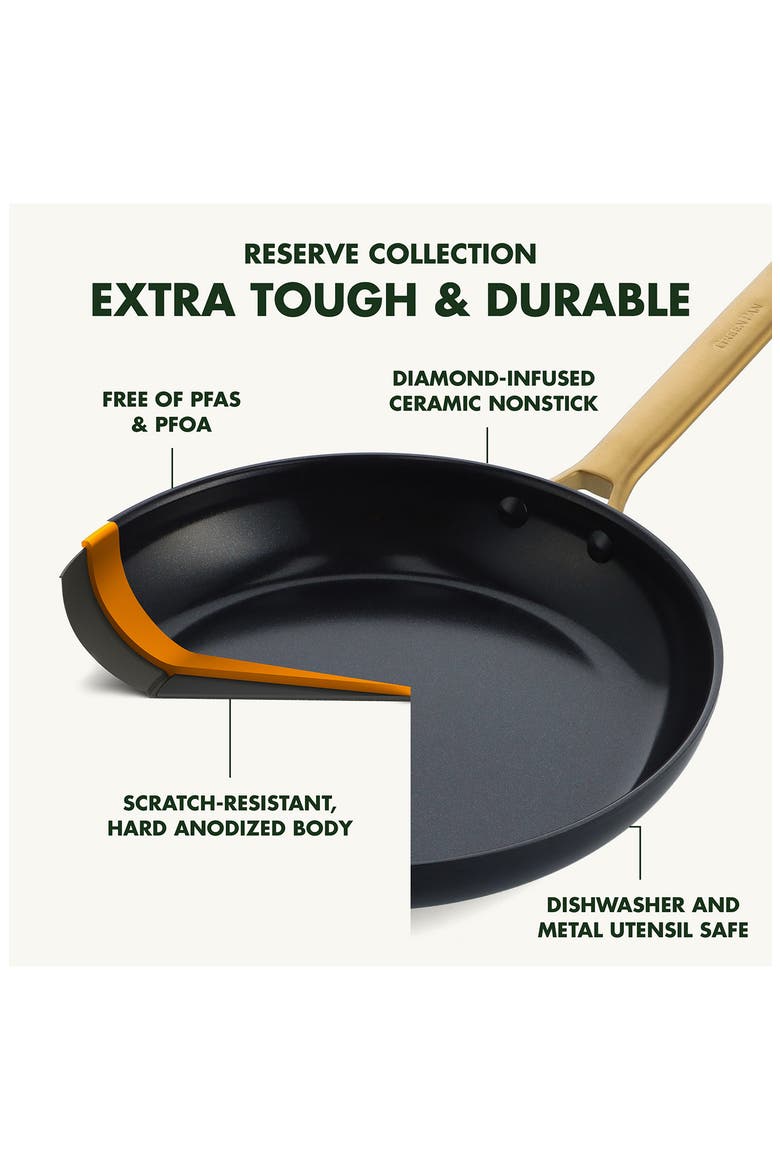 Reserve Set of 3 Ceramic Nonstick Frying Pans (Nordstrom Exclusive), Alternate, color, BLACK