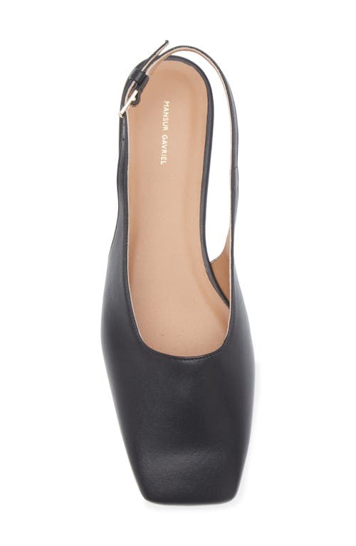 Mansur Gavriel Square Toe Slingback Flat In Black