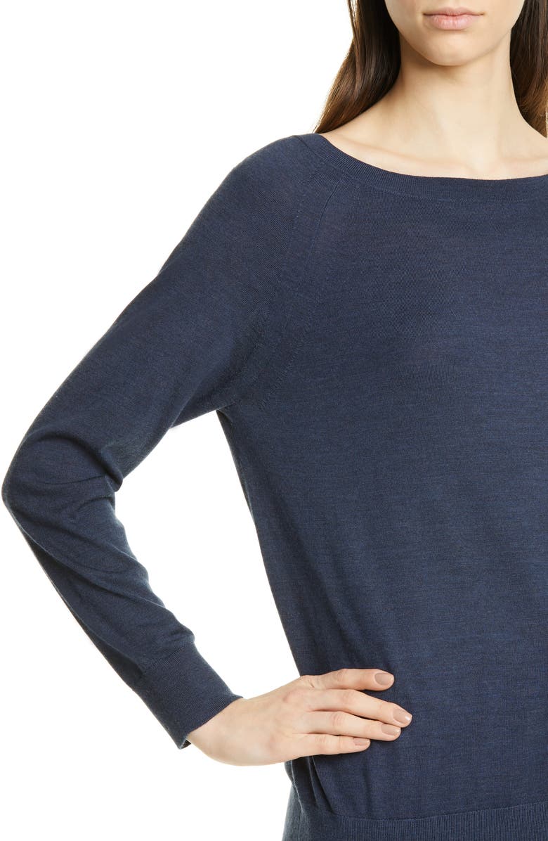Theory Relaxed Boatneck Merino Wool Sweater, Alternate, color, 