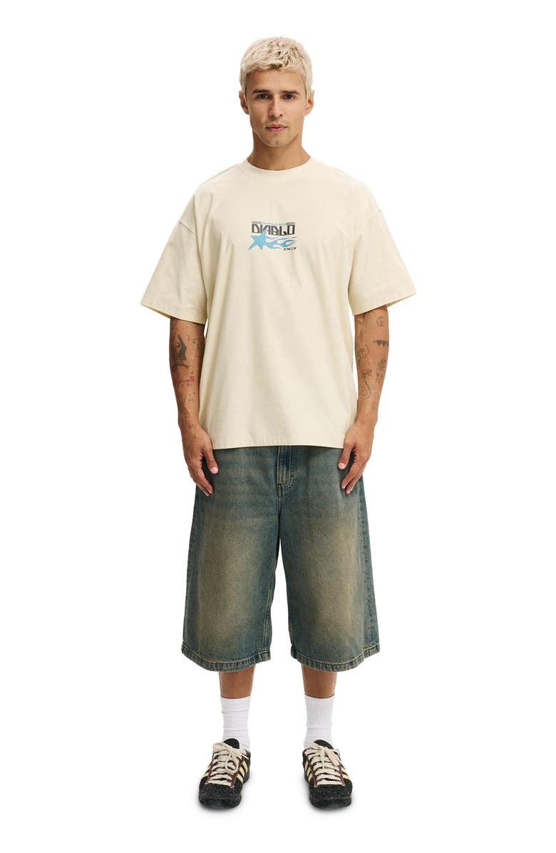 Cotton On Men's Box Fit Graphic T-Shirt, Alternate, color, Creampuff Diablo