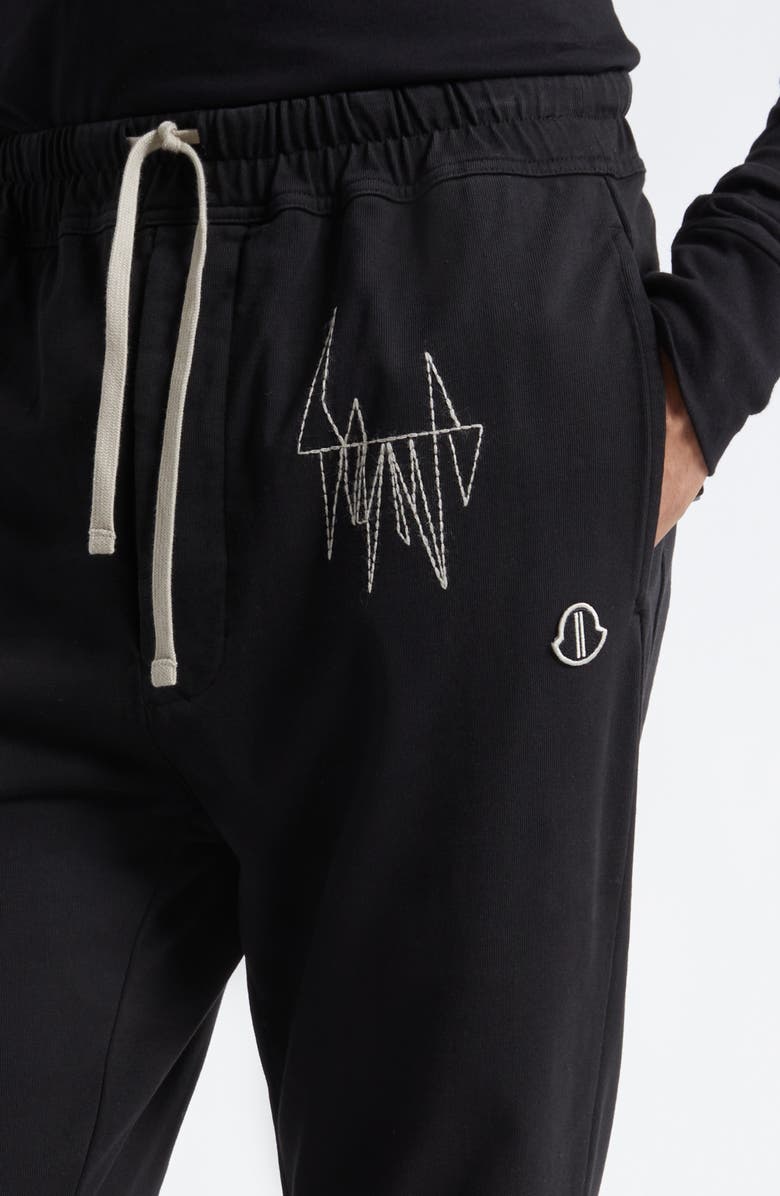 Moncler x Rick Owens Cotton Sweatpants, Alternate, color, Black