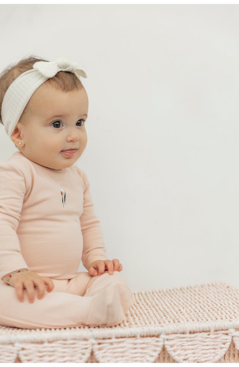 Space Grey Scooter and Tulip Print Cotton Romper, Alternate, color, Dark Almond