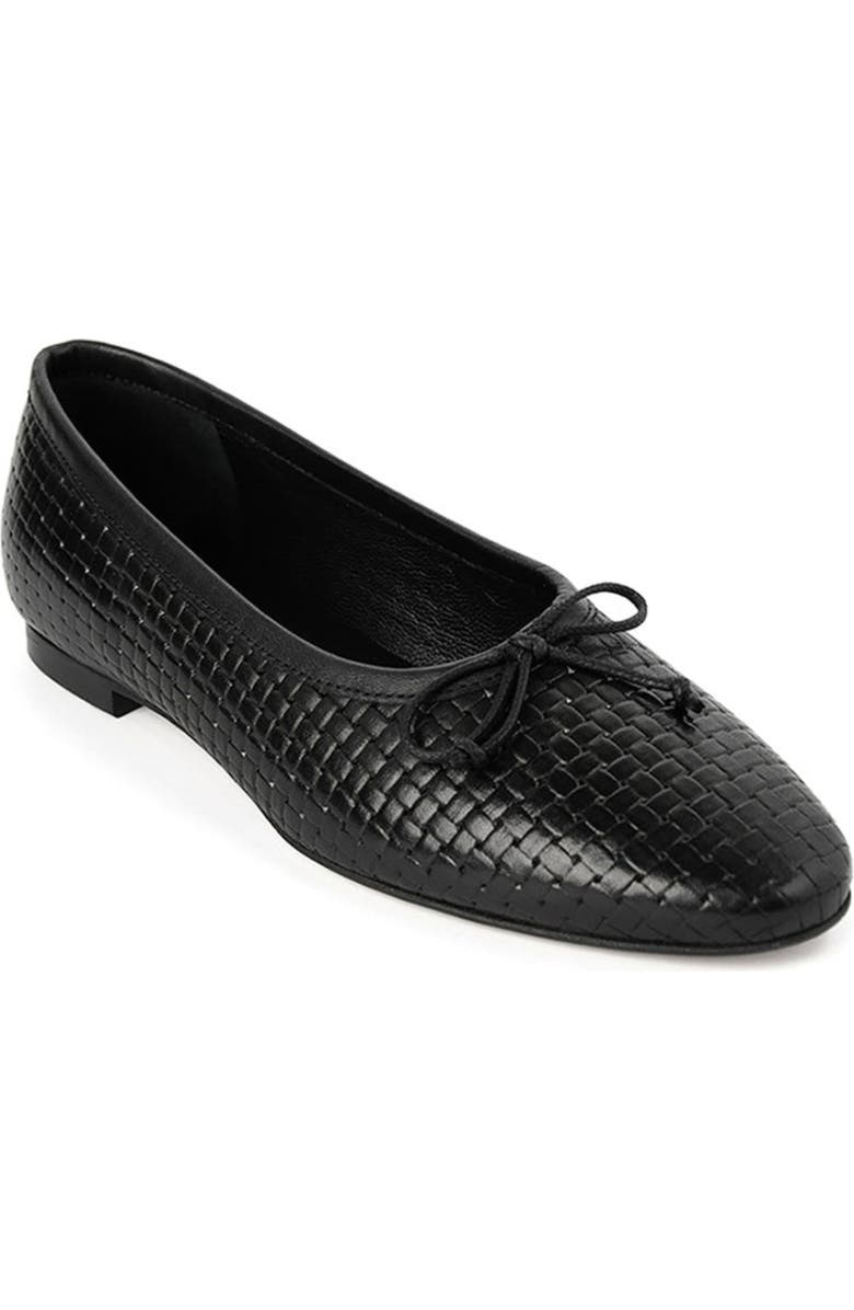 Menina Step Amelie Black Weave Ballet Flat, Alternate, color, Black