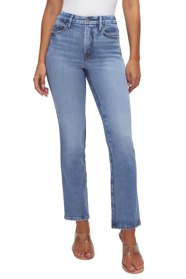 Soft Tech Good Curve High Waist Ankle Straight Leg Jeans, Main, color, INDIGO539