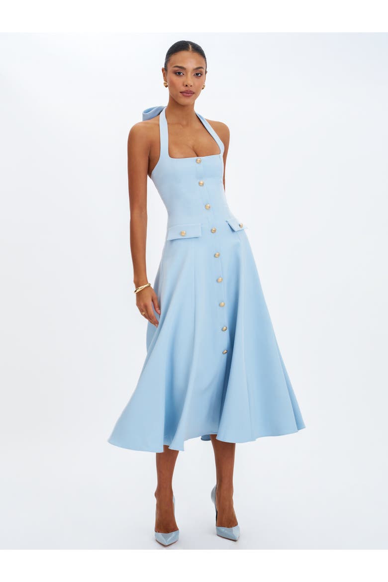 Gillian Halter A-Line Midi Dress, Alternate, color, Mist Blue