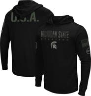 COLOSSEUM Men's Colosseum Black Michigan State Spartans OHT Military Appreciation Hoodie Long Sleeve T-Shirt