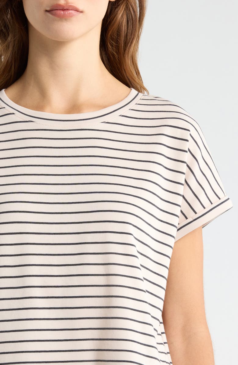 Vince Camuto Stripe High Low Tee, Alternate, color, Birch