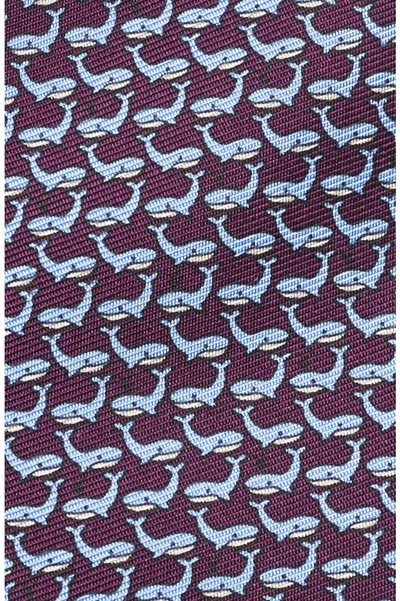 Quadri Silk Whale Tie, Alternate, color, PURPLE