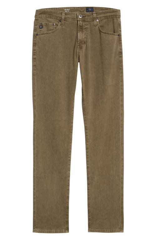 Ag Tellis Sueded Stretch Sateen Slim Leg Pants In Green