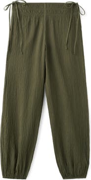 MANGO TEEN Texture Side Tie Balloon Pants