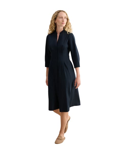 Emmaline 3/4 Sleeve V-Neck Midi Dress
