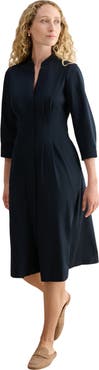 HOBBS LONDON Emmaline 3/4 Sleeve V-Neck Midi Dress