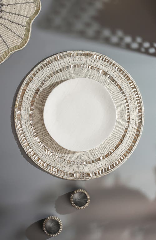 Tiramisu The Coastal Pearl Beaded Placemat In Neutral