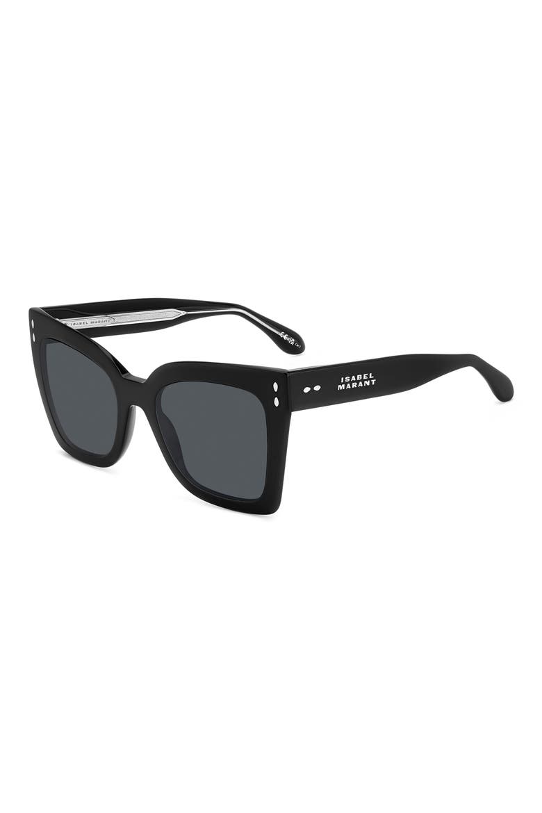 53mm Butterfly Sunglasses, Alternate, color, BLACK/ GREY