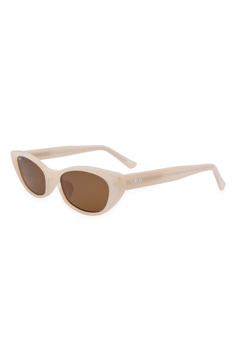 OTRA EYEWEAR Shona Cat Eye Sunglasses, Alternate, color, Frosted Ivory/ Brown