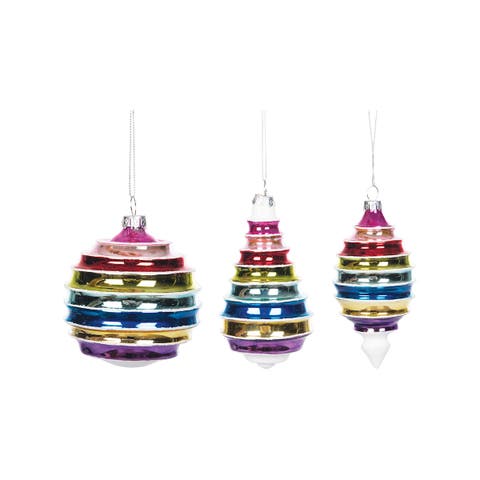 Boho Stripe Ornament Set of 3