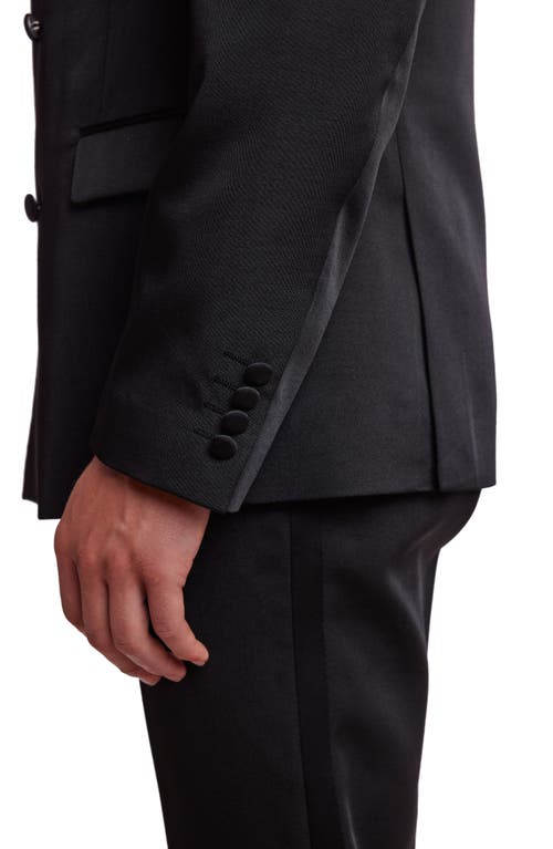Paisley & Gray Soho Slim Fit Double Breasted Suit Jacket In Black