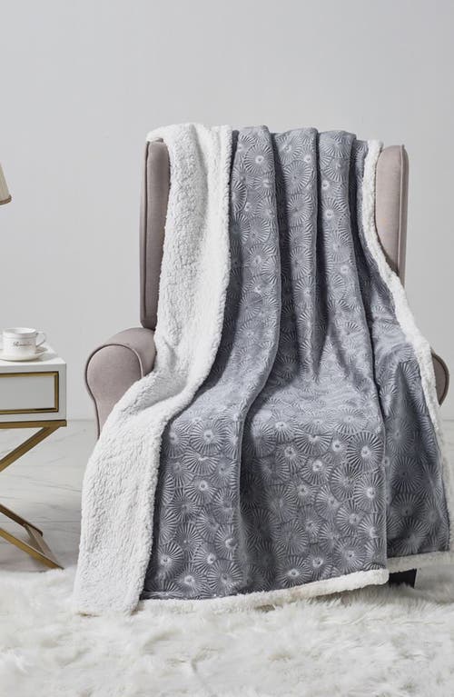 Luxury Home Plush Embossed Louvre Faux Shearling Throw Blanket