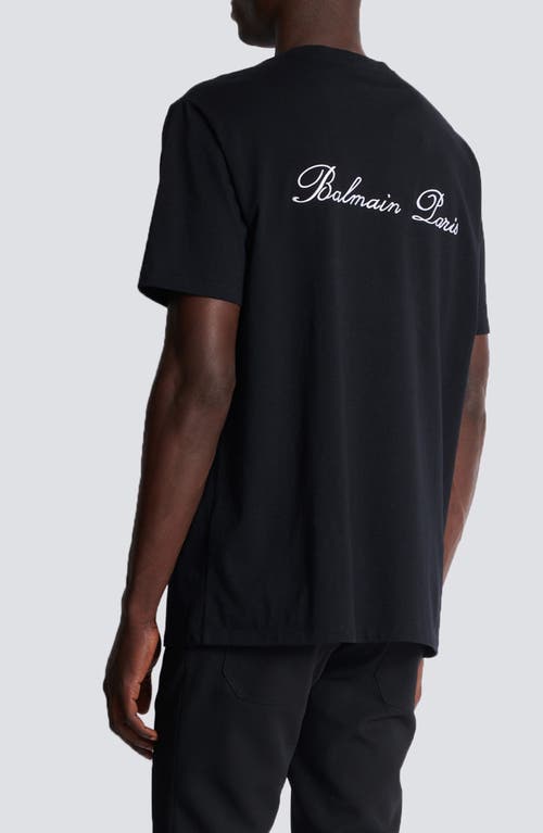 BALMAIN BALMAIN SIGNATURE EMBROIDERED COTTON T-SHIRT 