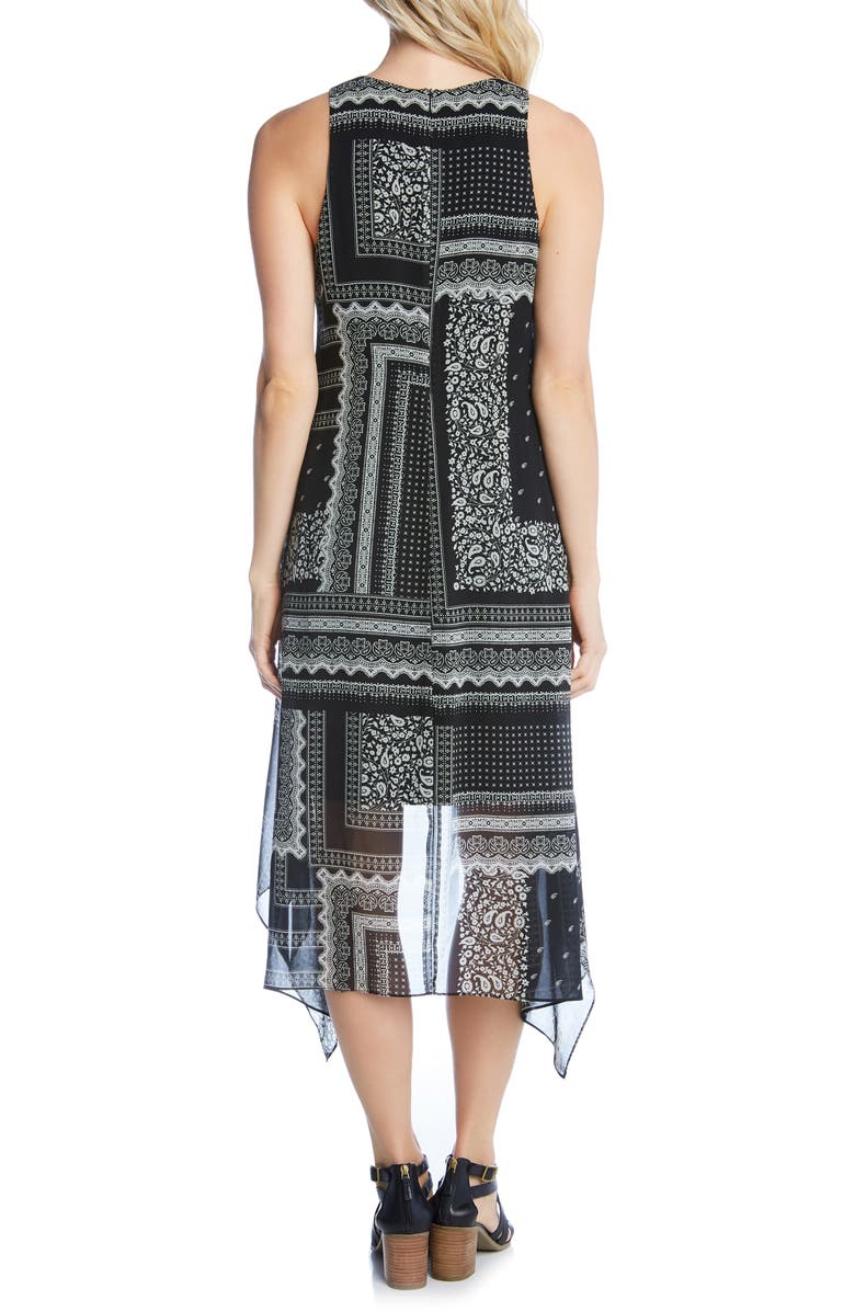 Karen Kane Printed Handkerchief Hem Dress, Alternate, color,