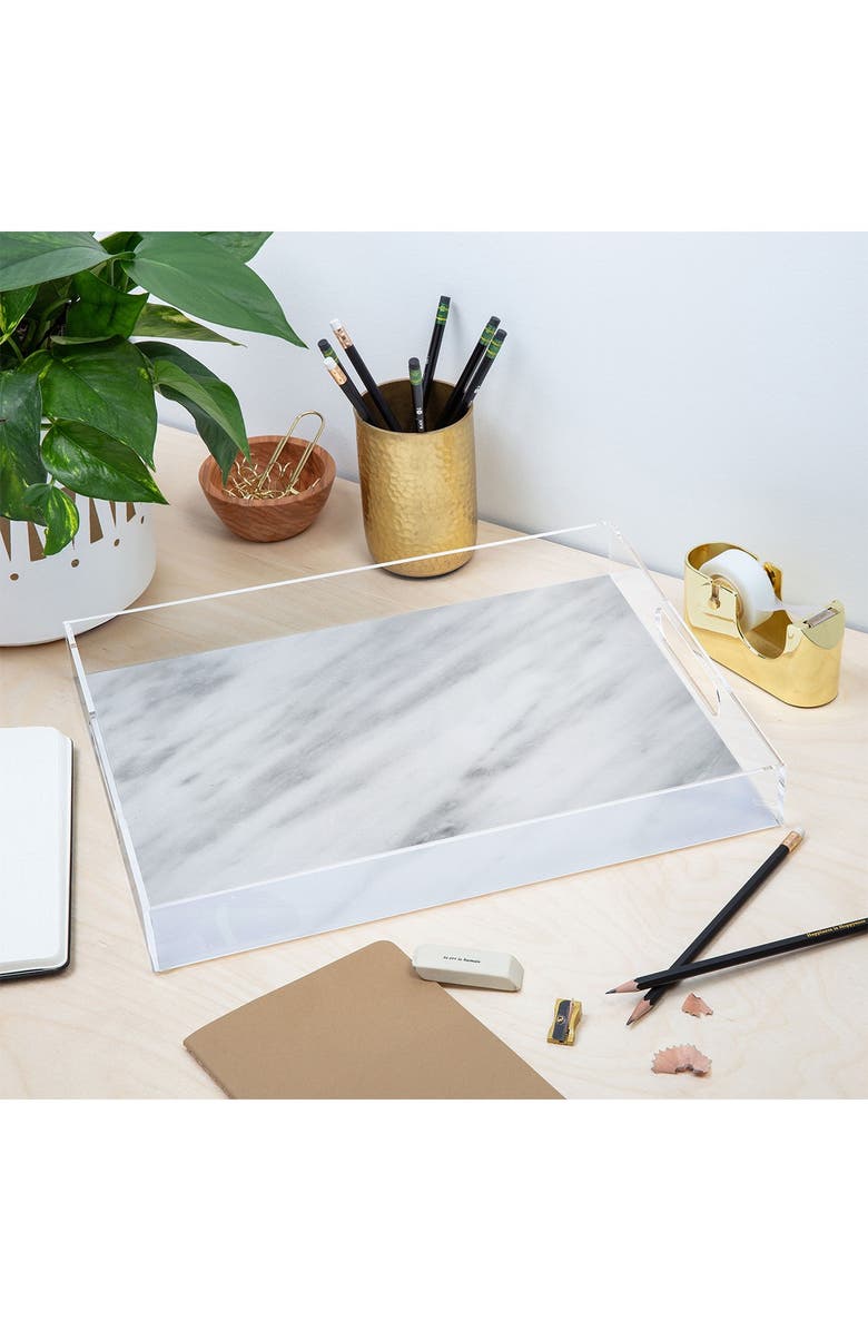 Deny Designs Emanuela Carratoni Italian Marble Carrara Acrylic Tray, Alternate, color, Multi