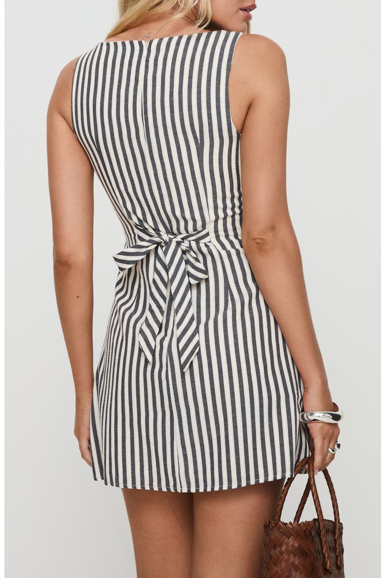 Alfalfa Stripe Cotton Blend Minidress, Alternate, color, GREY STRIPE