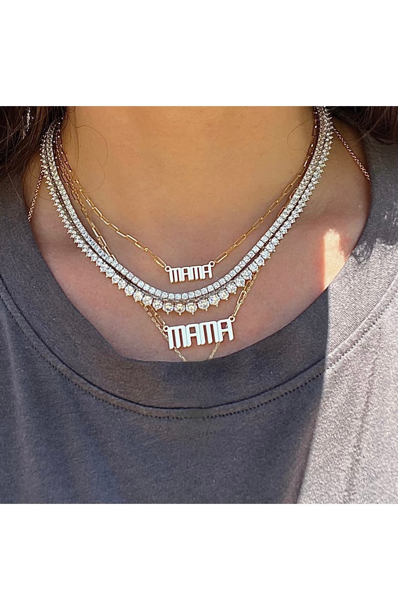 Leni James The Signature Mini Mama Nameplate Necklace, Alternate, color, Gold