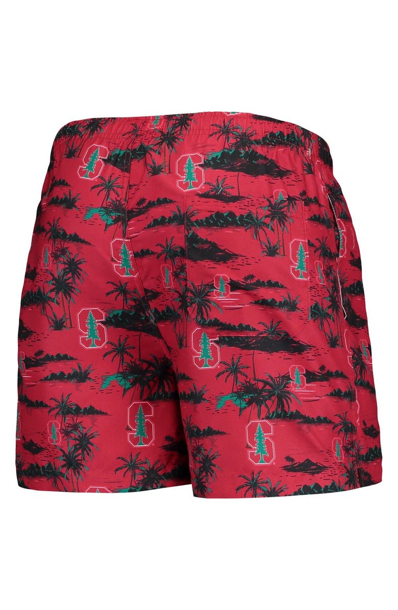 FOCO Men's FOCO Cardinal Stanford Cardinal Island Palm Swim Trunks, Alternate, color, Cardinal