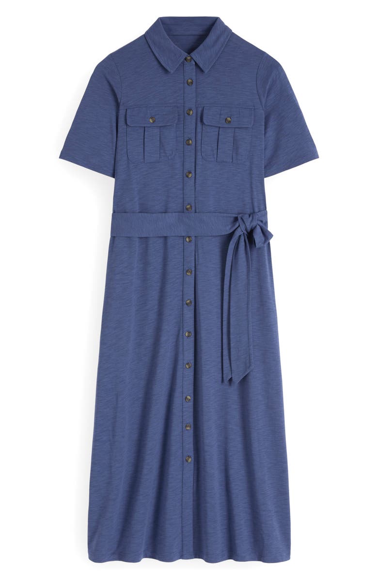 Boden Mavis Cotton Blend Shirtdress, Alternate, color, Denim Blue