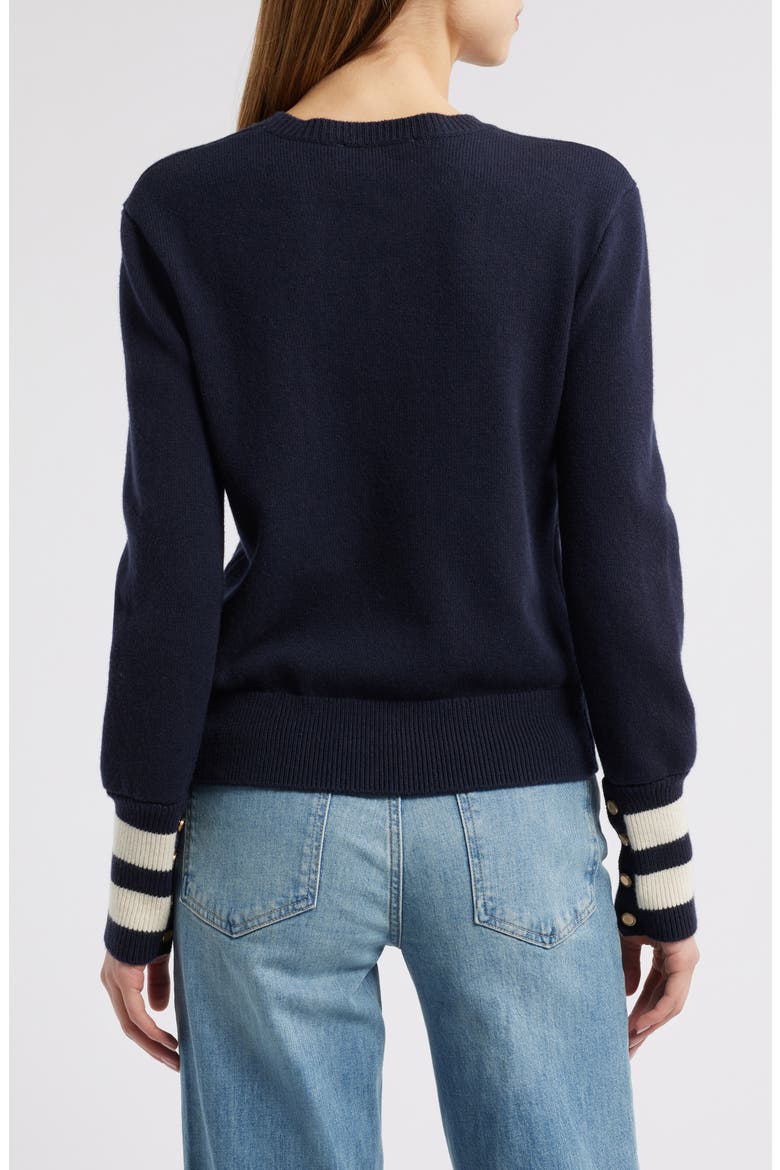 The Club Cashmere Blend Sweater, Alternate, color, NAVY MULTI